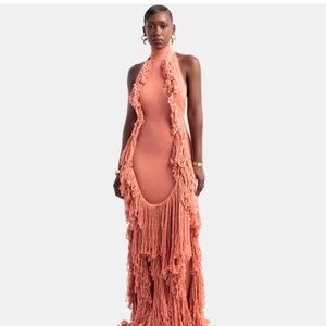 Hanifa Fringe Halter Dress
